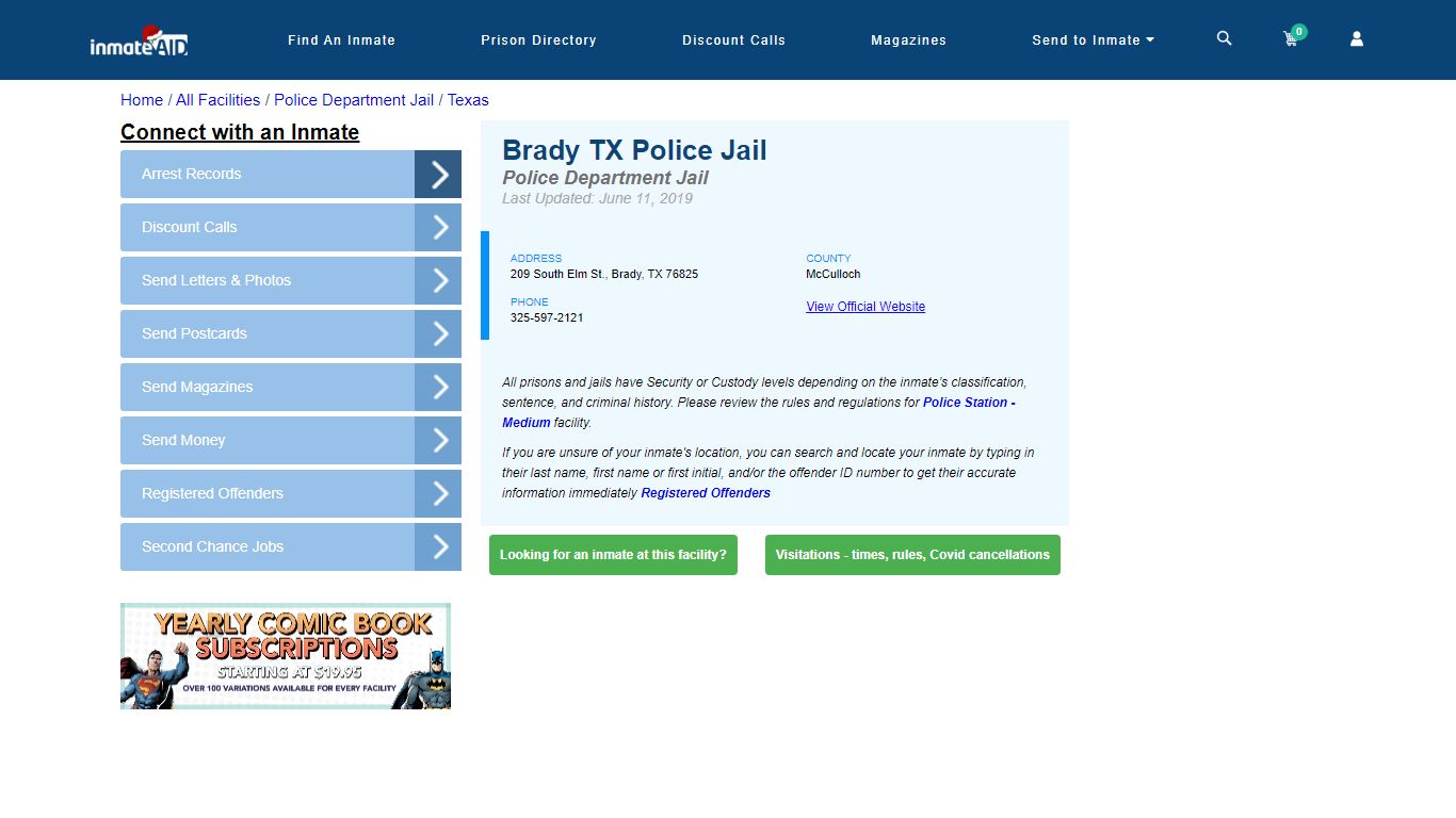 Brady TX Police Jail & Inmate Search - Brady, TX