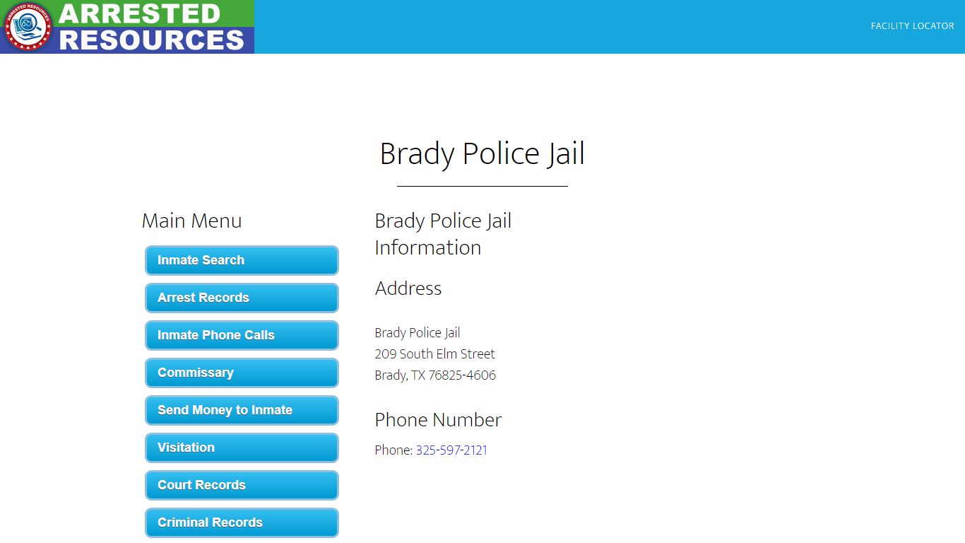 Brady Police Jail - Inmate Search - Brady, TX